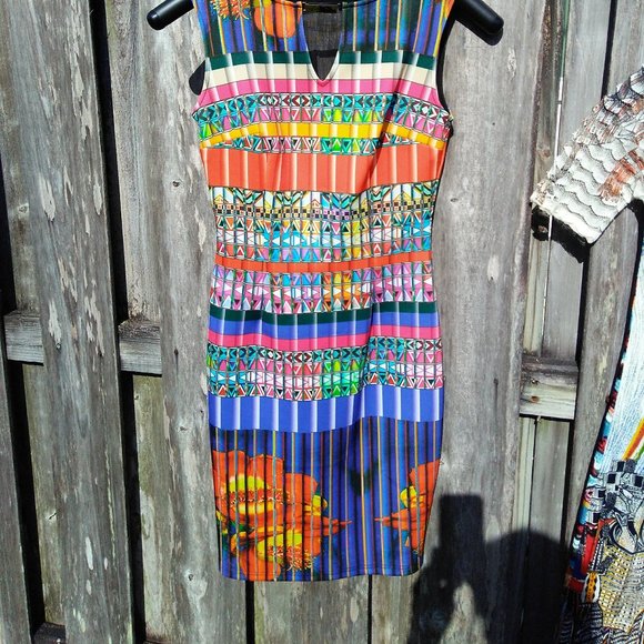 Joseph Ribkoff geometric dress  NWT 4 - Picture 3 of 12
